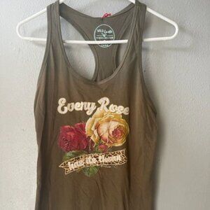 Wild Lucille "Every Rose Has Its Thorn"‎ Women's Racerback Tank Top rock green